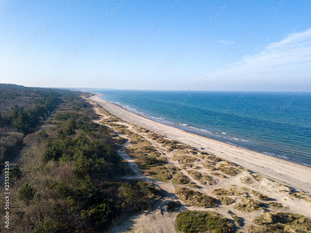 Aerial view of Tisvildeleje Beach, Denmark