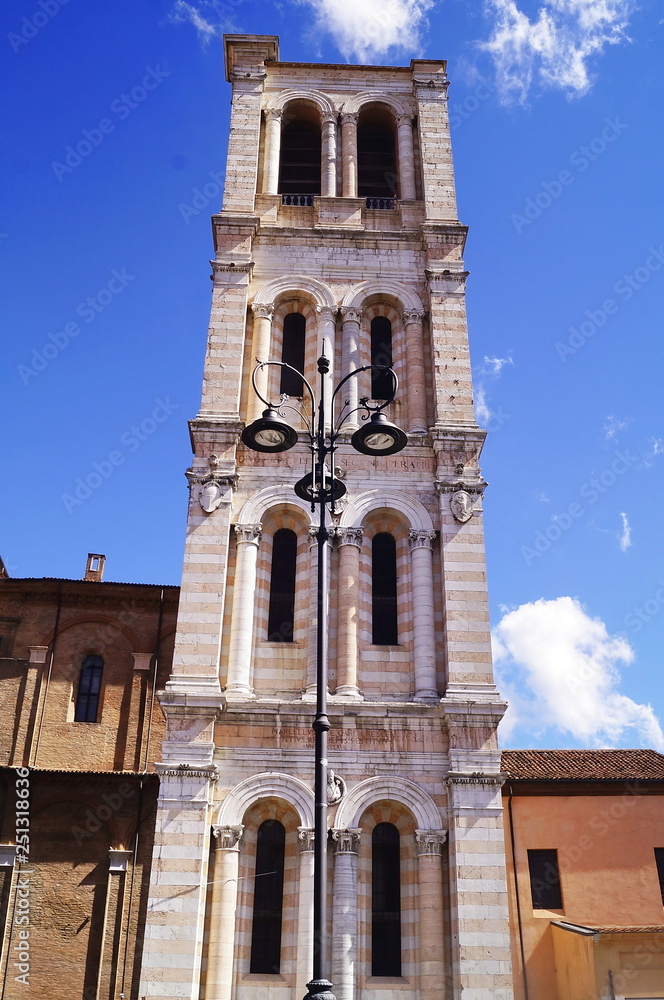 Bell tower of the Cathedral of Ferrara, Italy