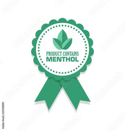 Product contains menthol rosette isolated on white background