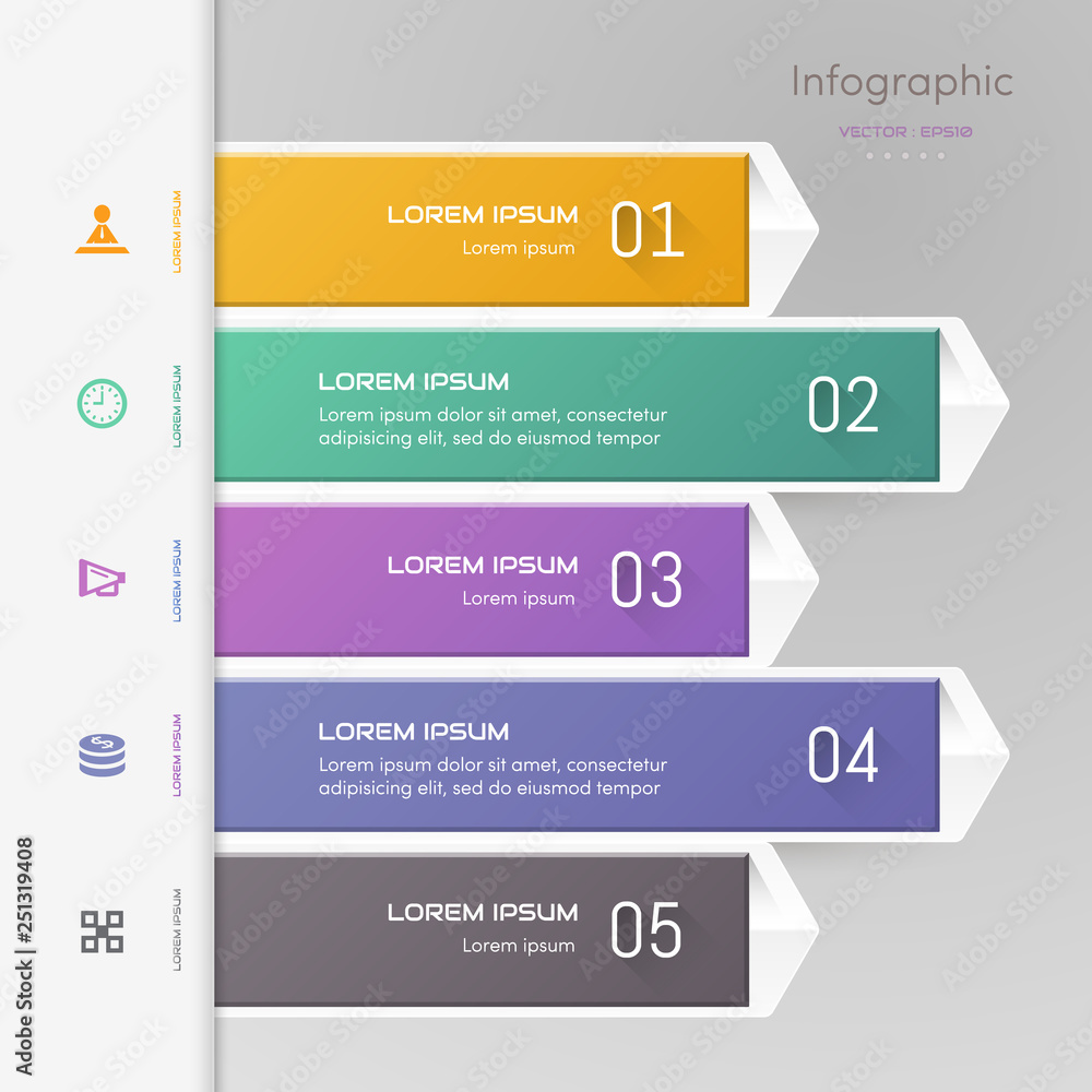 Infographics design template with icons, process diagram, vector eps10 illustration