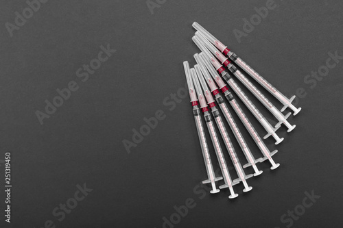 1-ml syringes isolated on a bright background