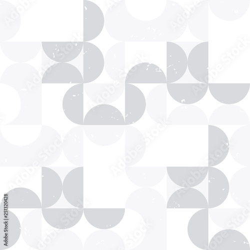 White  circle tiles seamless pattern, vector geometric background.