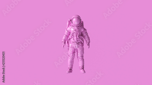 Pink Spaceman Astronaut Cosmonaut 3d illustration 3d render