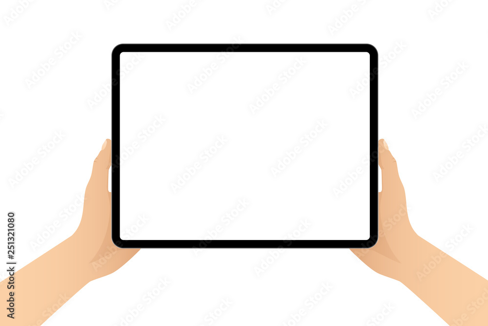 Digital tablet in hands. Isolated on white background Digital tablet in hands. Isolated on white background
