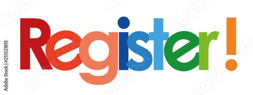 register  text in white background