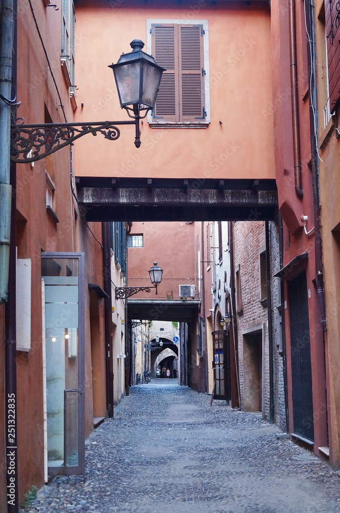 Fototapeta premium Via delle Volte, Ferrara, Italy