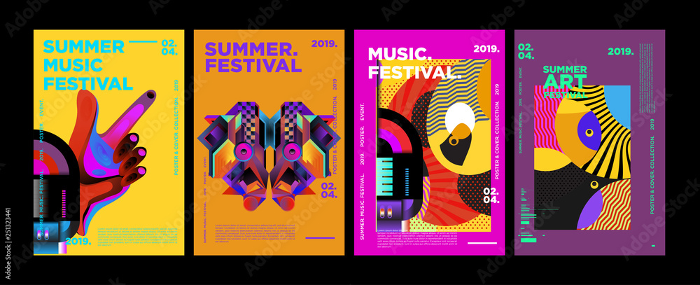 Summer Colorful Art and Music Festival Poster and Cover Template for Event, Magazine, and Web Banner. <span>plik: #251323441 | autor: yahya</span>