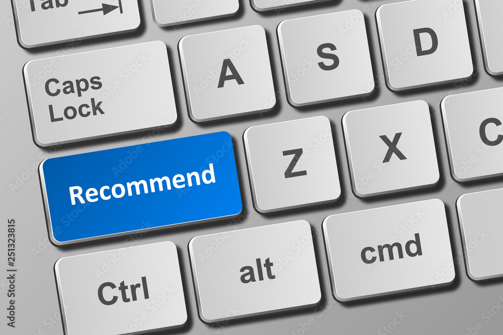 Keyboard with recommend button Keyboard with recommend button