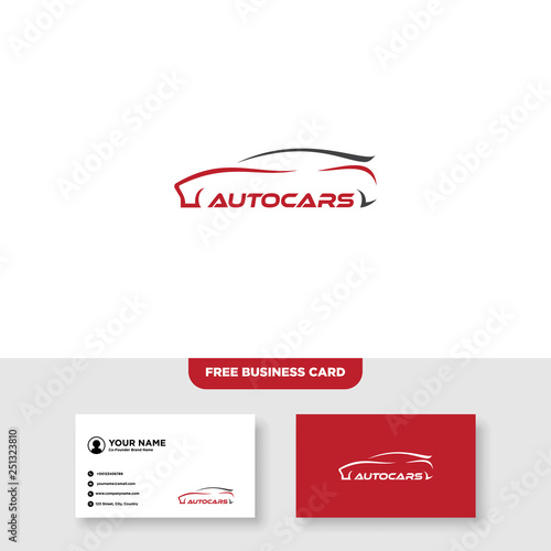 Automotive Logo, Free Business Card - Vector