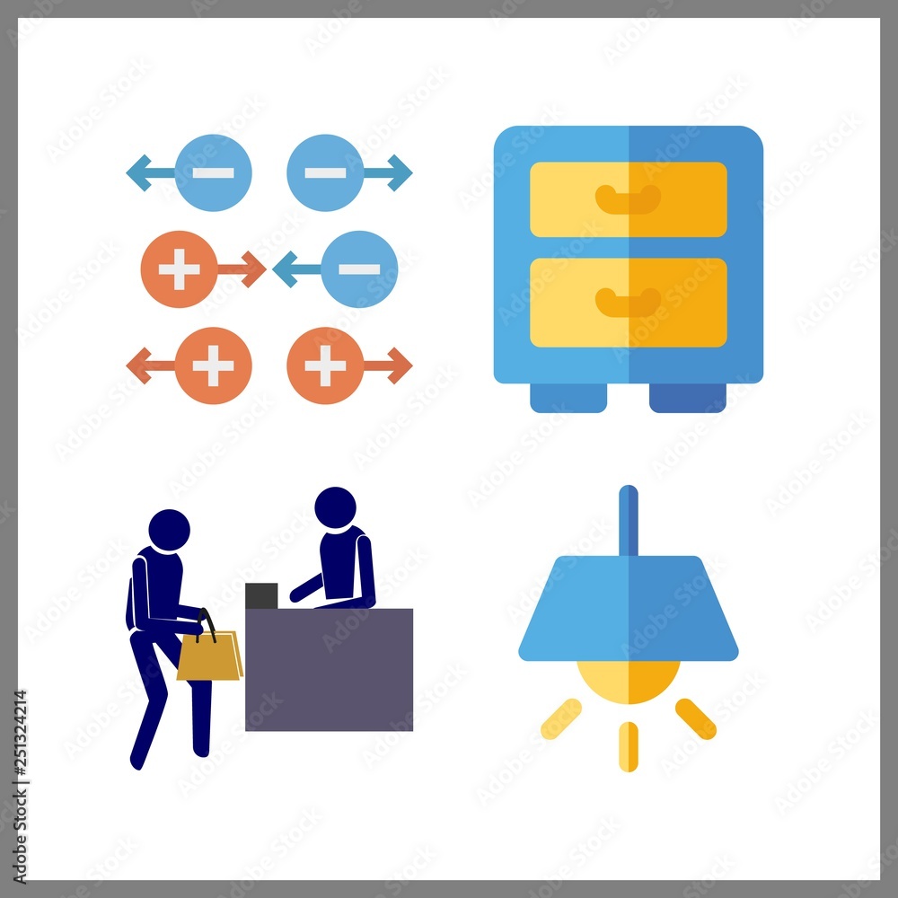 4 furniture icon. Vector illustration furniture set. gravity and lamp icons for furniture works 4 furniture icon. Vector illustration furniture set. gravity and lamp icons for furniture works