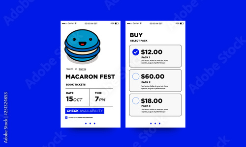 Macaron Vector Illustration App Interface Design