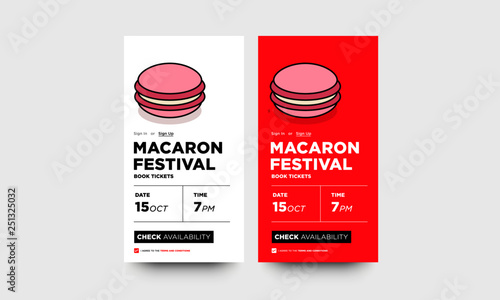 Macaron Vector Illustration App Interface Design
