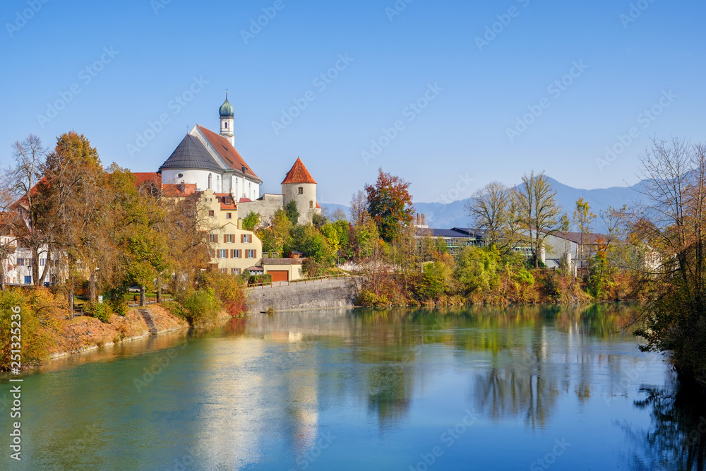 Picturesque view of Fussen and Lech River. Bavaria, Germany
