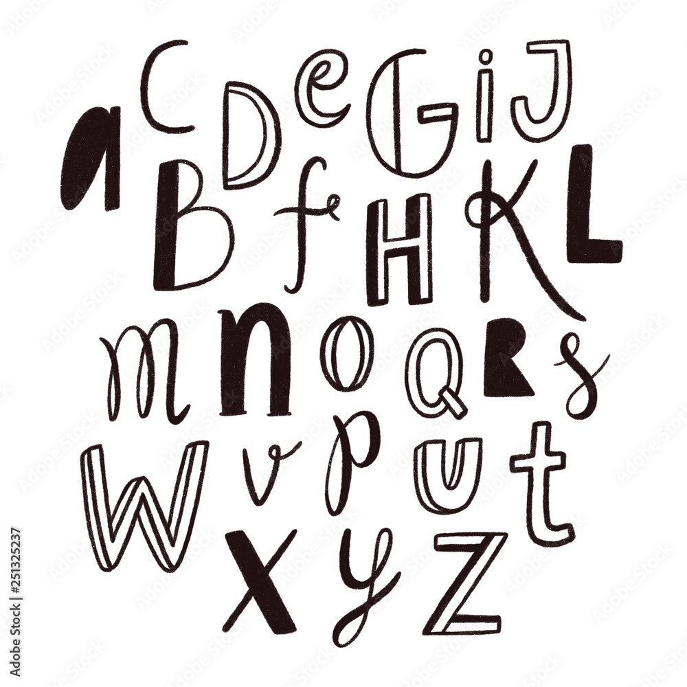 Various lettering alphabet set Various lettering alphabet set