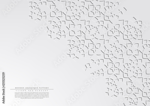 Modern arabesque floral white pattern background template vector