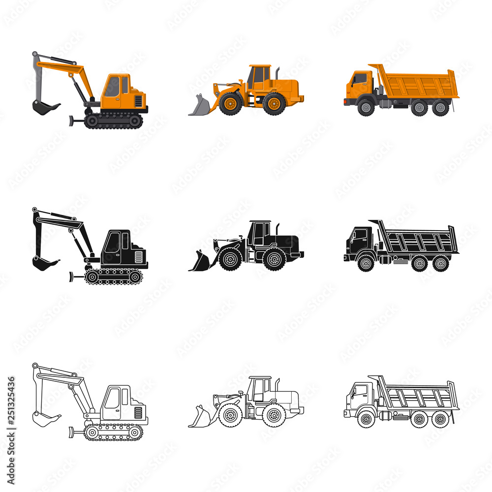 Isolated object of build and construction logo. Set of build and machinery stock vector illustration. Isolated object of build and construction logo. Set of build and machinery stock vector illustration.
