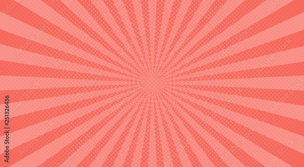 Fototapeta premium Abstract pink sunbeams background. Vector illustration.