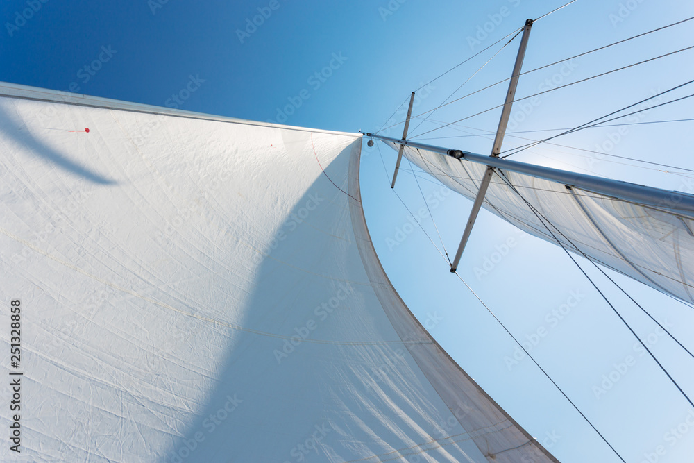 Fototapeta premium white sails against the blue sky