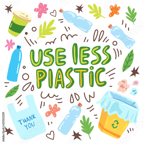 Use less plastic ecological zero waste concept