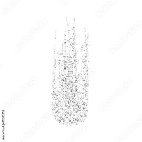 Effervescent soluble tablet bubbles in water.