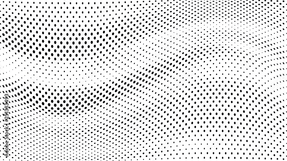 Halftone gradient pattern. Abstract halftone dots background. Monochrome dots pattern. Grunge wave texture. Pop Art Comic small dots. Radial twisted dots. Design for presentation, report, flyer, cover Halftone gradient pattern. Abstract halftone dots background. Monochrome dots pattern. Grunge wave texture. Pop Art Comic small dots. Radial twisted dots. Design for presentation, report, flyer, cover
