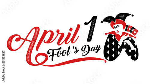 1, April fool's day, Typography, Colorful, vector illustration.