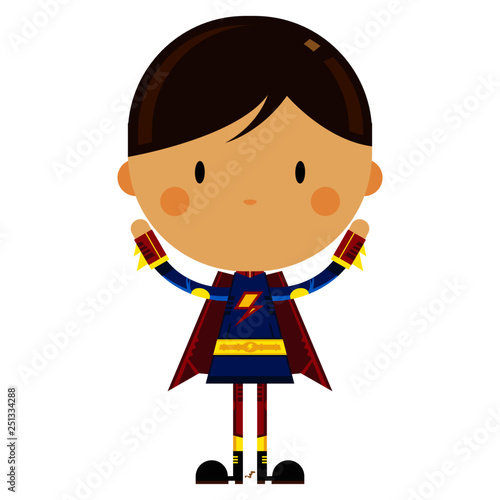Cute Cartoon Heroic Superhero Character