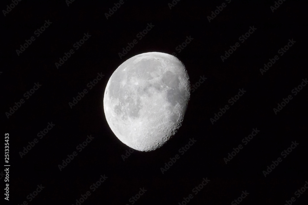 Super moon perigee. Three-quarter moon Super moon perigee. Three-quarter moon