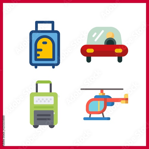 4 plane icon. Vector illustration plane set. transportation and helicopter icons for plane works