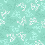 Seamless pattern with colored butterflies. Vector illustration