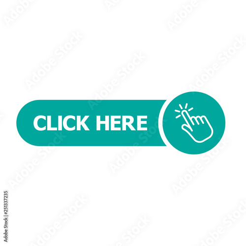 Click here button with hand pointer clicking