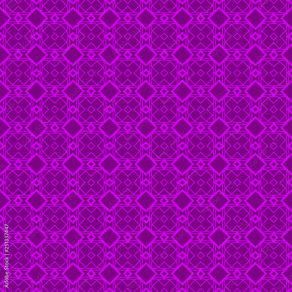 Abstract Repeat Backdrop With Lace Geometric Ornament. Vector illustration. Purple color