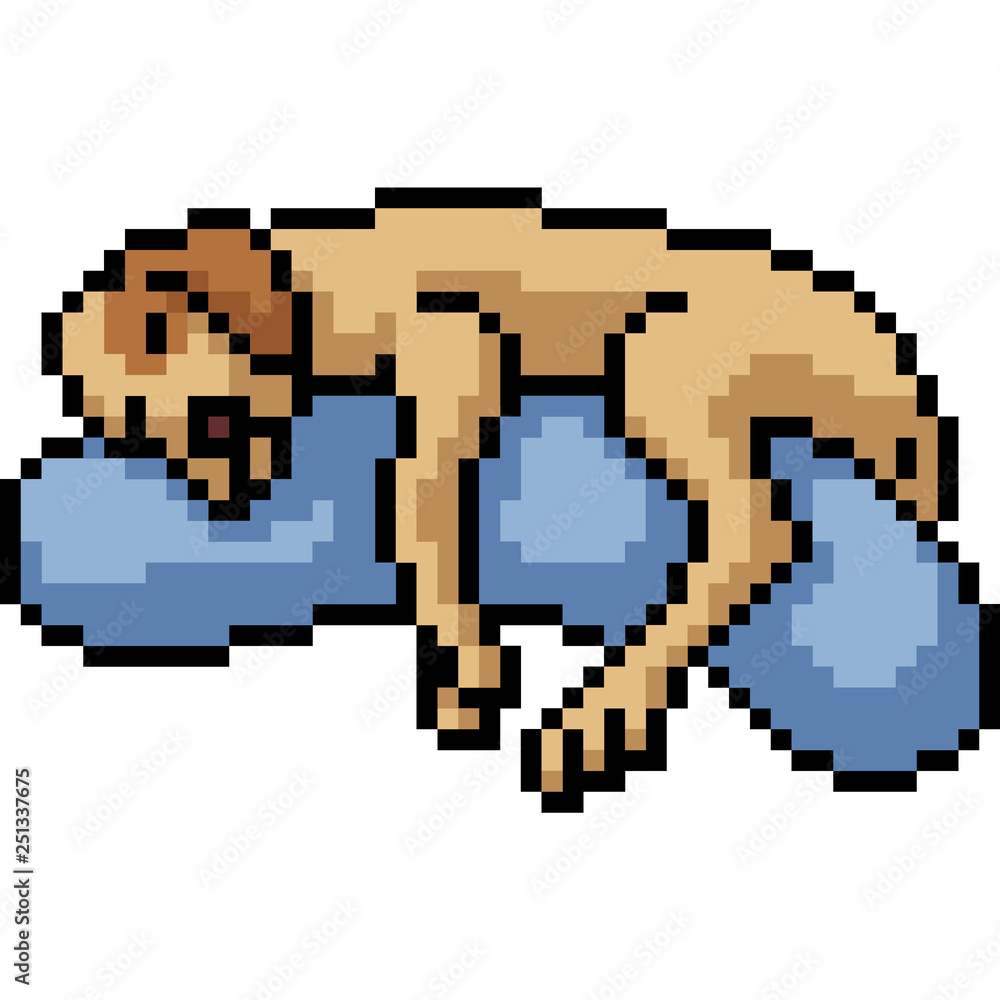 vector pixel art dog sleep vector pixel art dog sleep