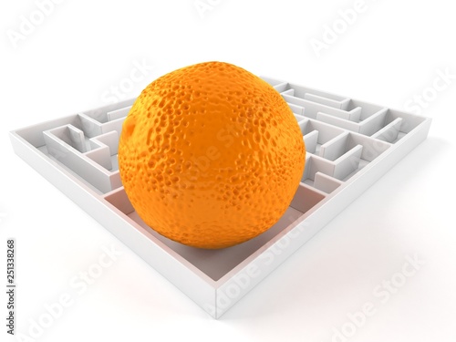 Obraz na płótnie Orange inside maze