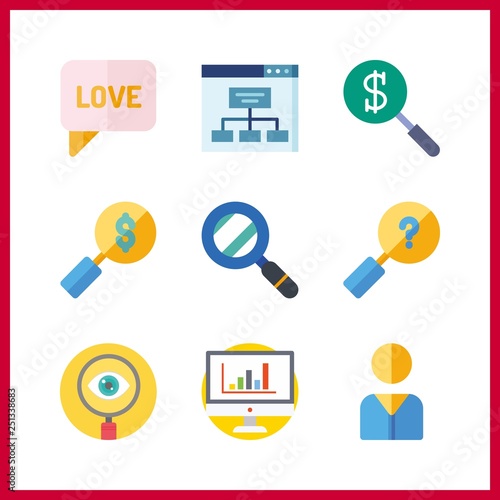 9 website icon. Vector illustration website set. sitemap and statistics icons for website works