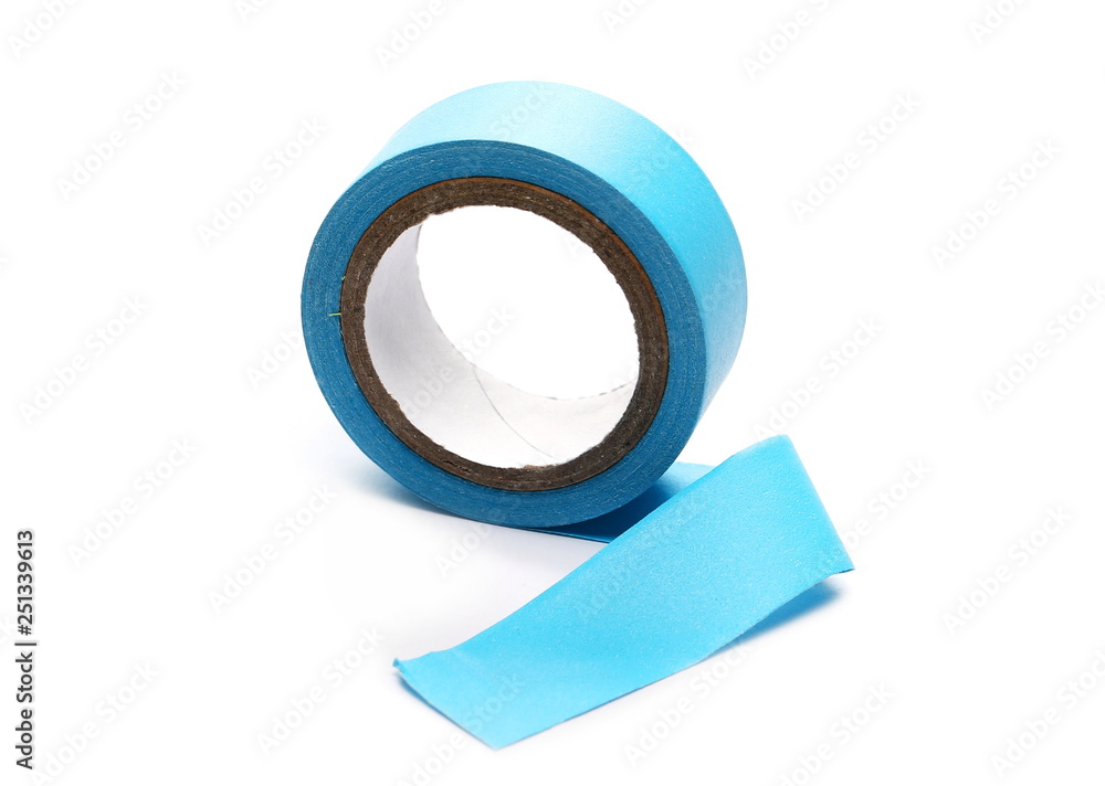 Cardboard duct, repair, adhesive tape roll isolated on white background Cardboard duct, repair, adhesive tape roll isolated on white background