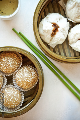 Sesame Balls and Dumpligs in Baskets photo