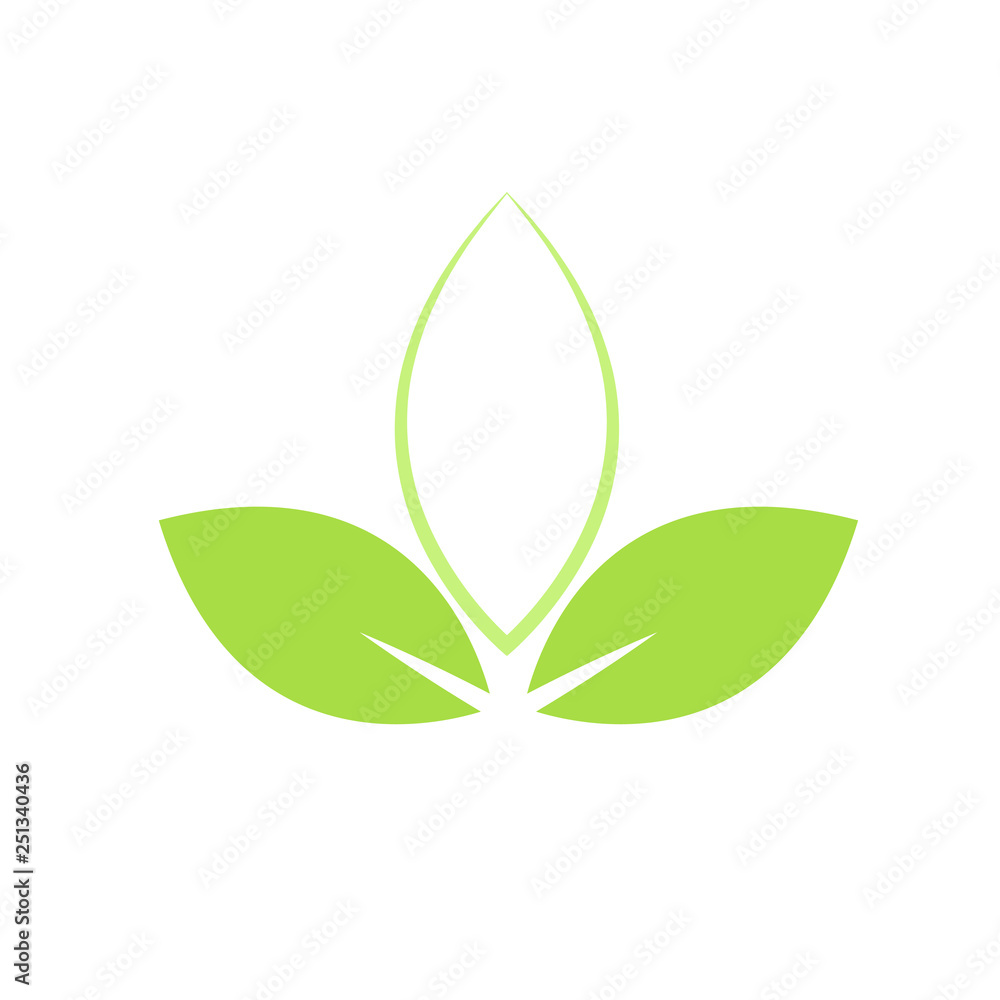 Green Leaf Icon design Vector Illustration Green Leaf Icon design Vector Illustration