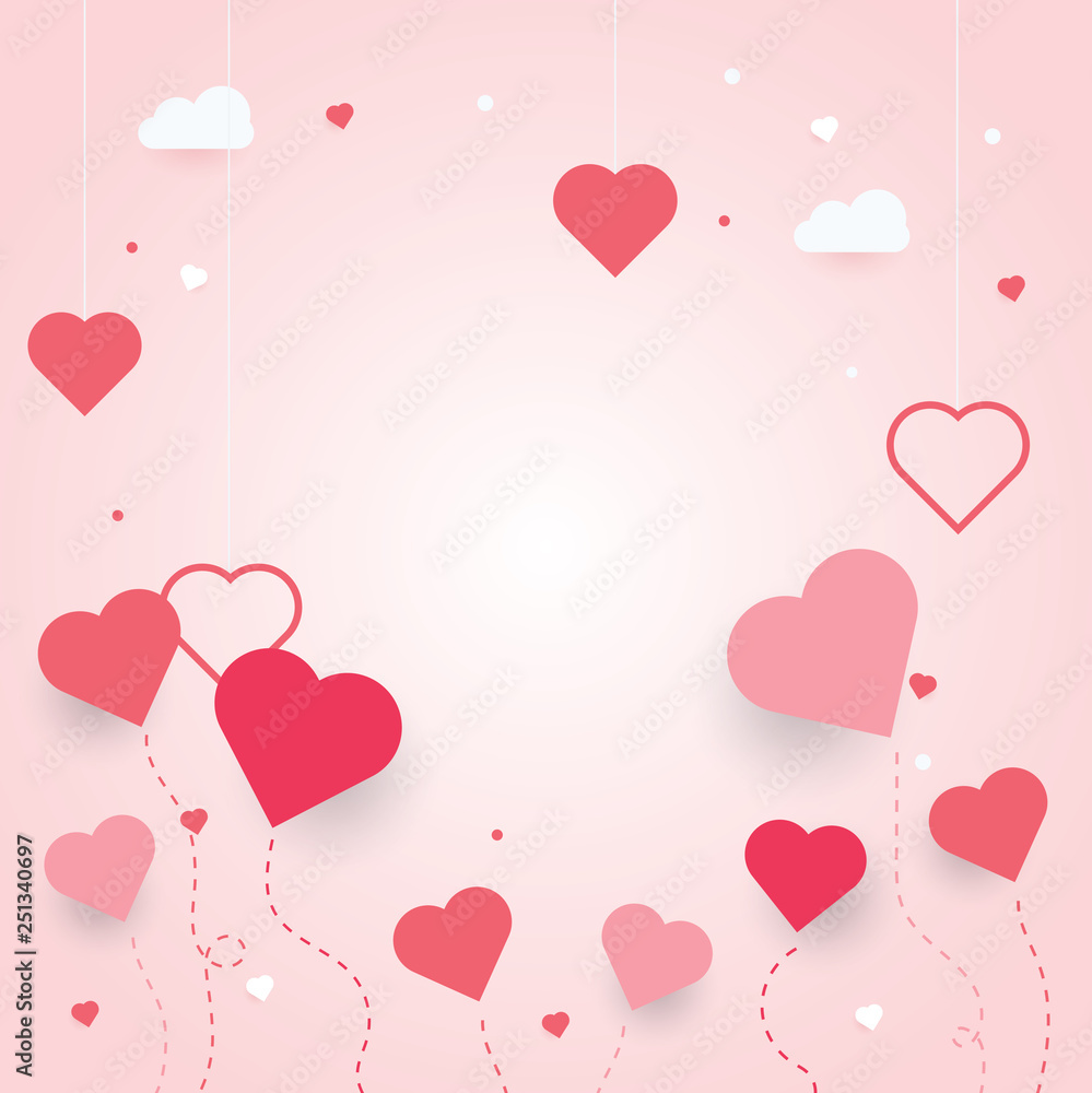 Love Invitation card Valentine's day on abstract background. Vector illustration
