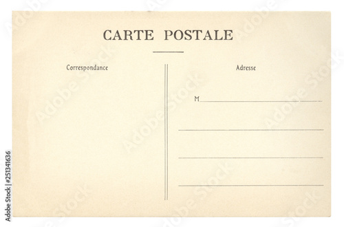 Old Postcard - isolated (clipping path included) photo