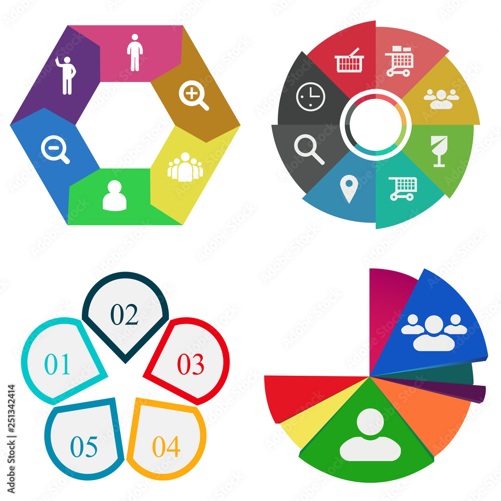 Business infographics. Set of pie chart Business infographics. Set of pie chart