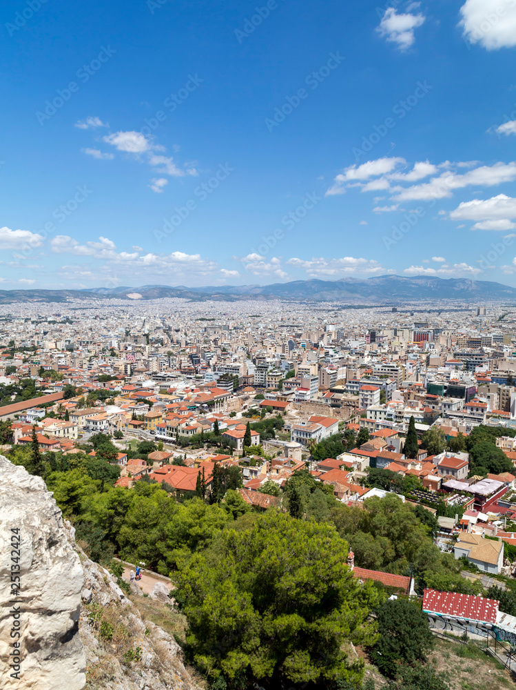 Obraz premium Aerial view of Athens, the capital of Greece