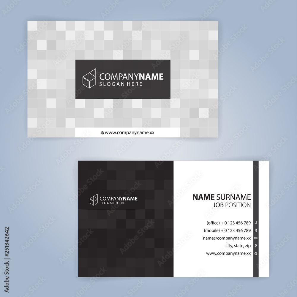 White and Black modern business card template, Illustration Vector 10 White and Black modern business card template, Illustration Vector 10