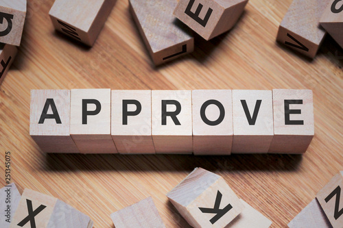 Approve Word In Wooden Cube