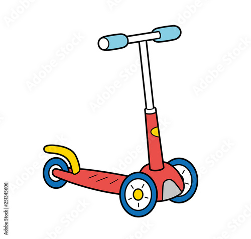 Kids kick scooter vector isolated