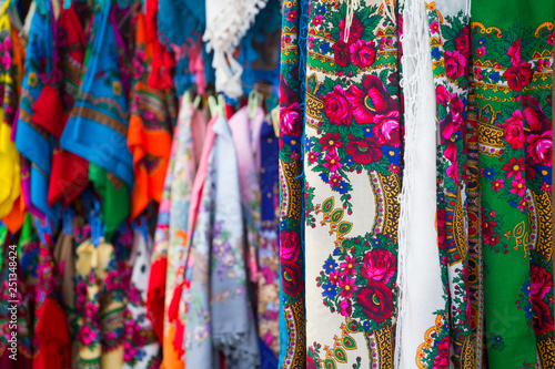 Traditional shawls from Zakopane, Poland © aniad