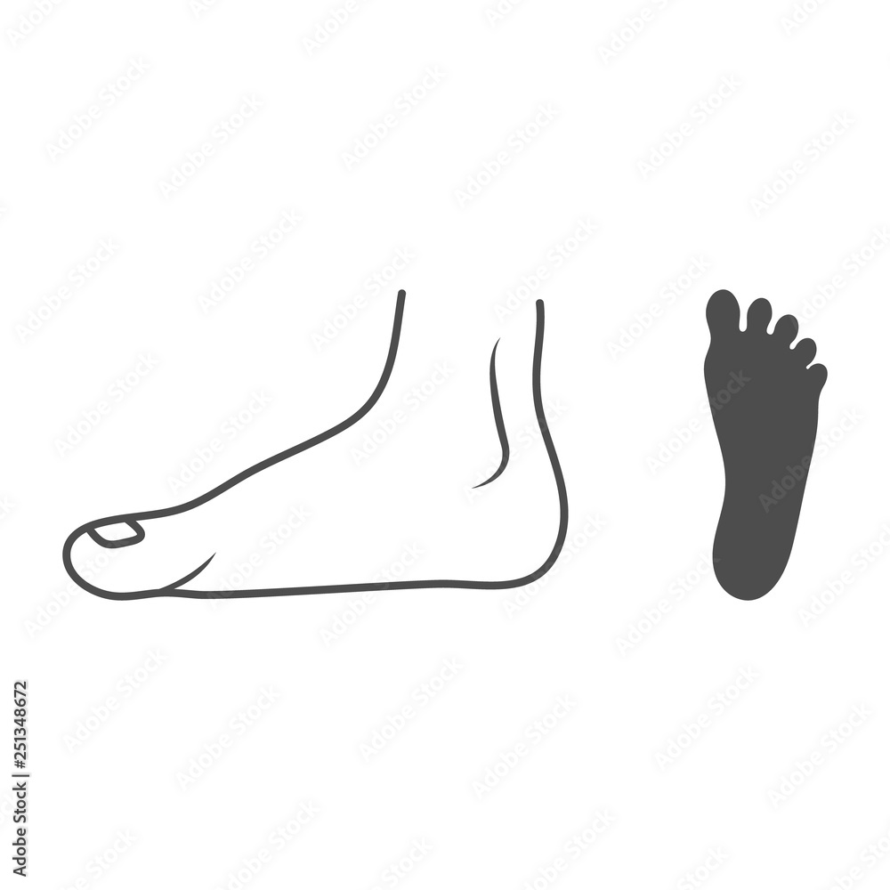 Flat Feet. Footprint Isolated On A White Background. Vector Illustration. Orthopedics, Organs Concept. Flat Feet. Footprint Isolated On A White Background. Vector Illustration. Orthopedics, Organs Concept.