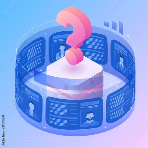 Isometric Job Agency Employment and Hiring Concept