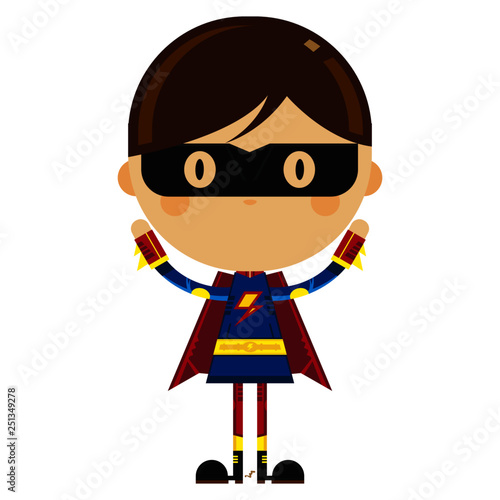 Cute Cartoon Masked Heroic Superhero Character