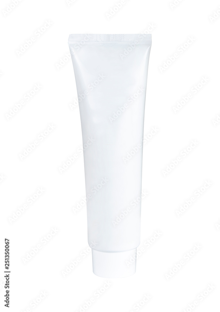 Blank white toothpaste tube mockup isolated on white background. Blank white toothpaste tube mockup isolated on white background.